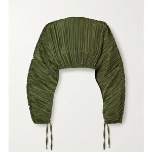 Cult Gaia Olive Pleated Bolero